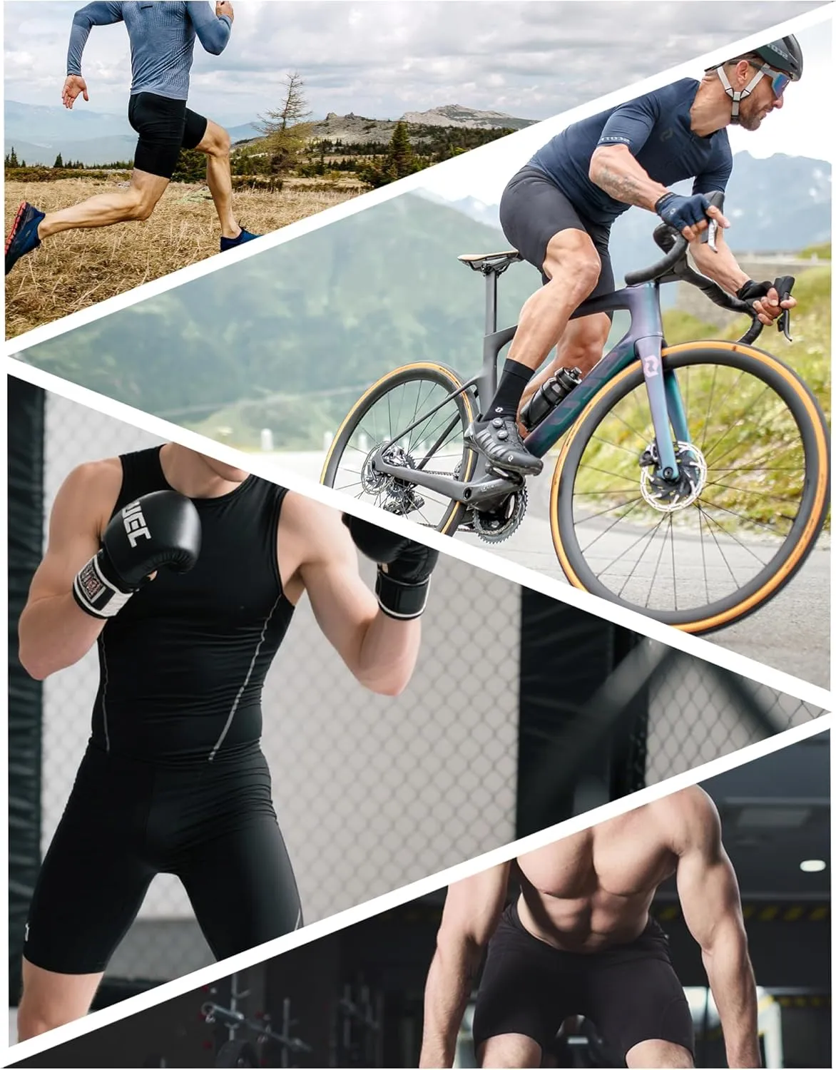6 Pack Compression Shorts with Pocket Men Sports Workout Performance Athletic Running Underwear Shorts Spandex