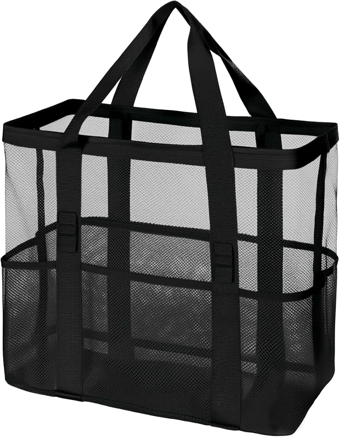 Beach Bag - Mesh Beach Bag Large 8 Pockets, Beach Tote Bag Beach Essentials for Vacation Must Haves
