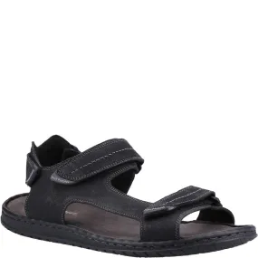 Black Neville Quarter Strap Sandals