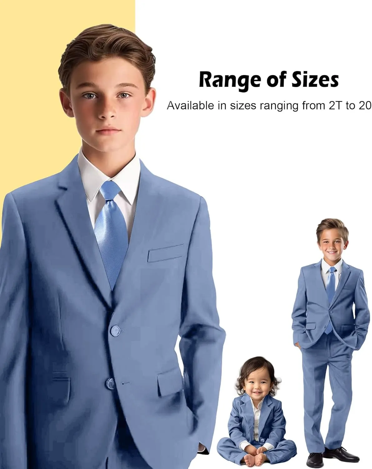 Boys?? Formal Suit 5 Piece Set, Toddler Tuxedos for Wedding, Suits for Teens Boy Dress School Clothes