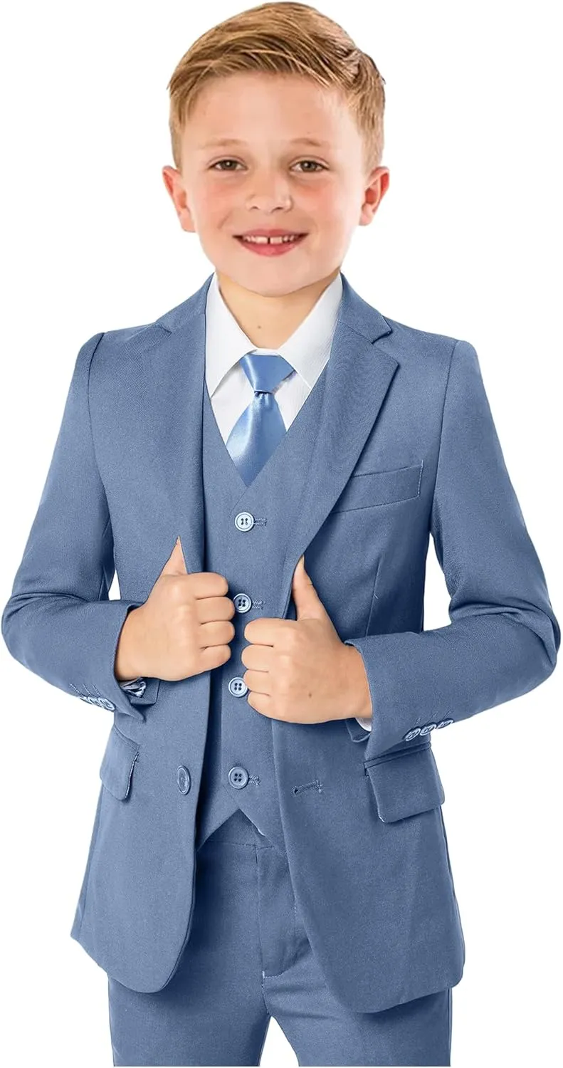 Boys?? Formal Suit 5 Piece Set, Toddler Tuxedos for Wedding, Suits for Teens Boy Dress School Clothes