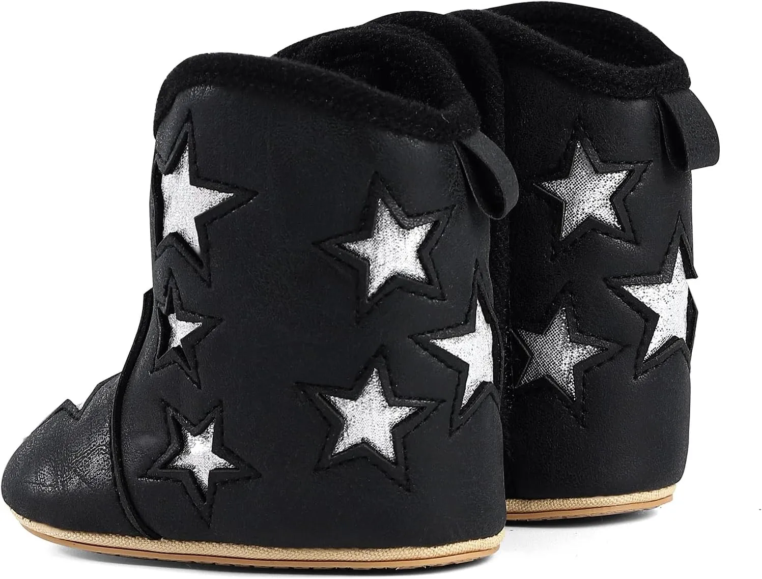 MK MATT KEELY Leather Western Boots Cowboy Bootie Soft Sole Non-Slip Crib Shoes for Baby Infant Toddler Girls Boys Newborn