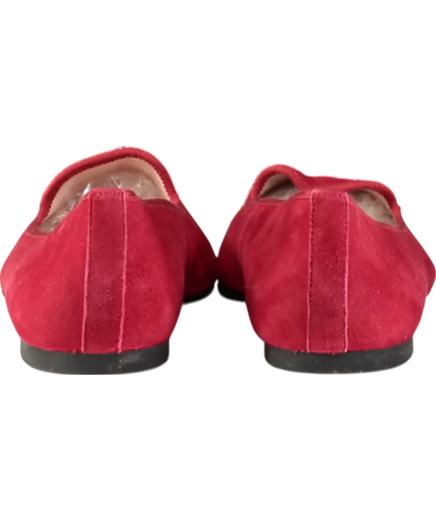 Pretty Ballerinas Red Ella Pointed "LOVE" Flat Shoes UK 5 EU 38 👠