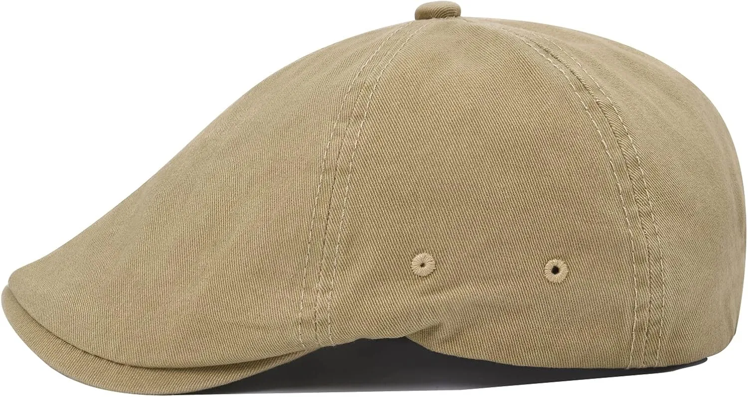 VOBOOM Cotton Washing Flat Cap Cabbie Hat Gatsby Ivy Irish Hunting Newsboy